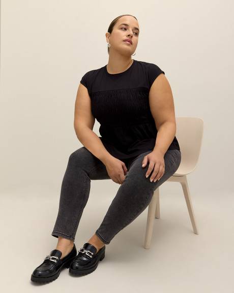 Haut à épaules basses et à smocks - Addition Elle