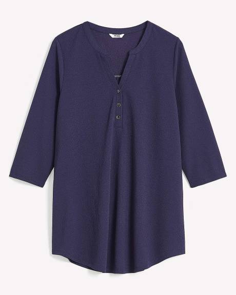 A-Line Knit Tunic with 3/4-Sleeves
