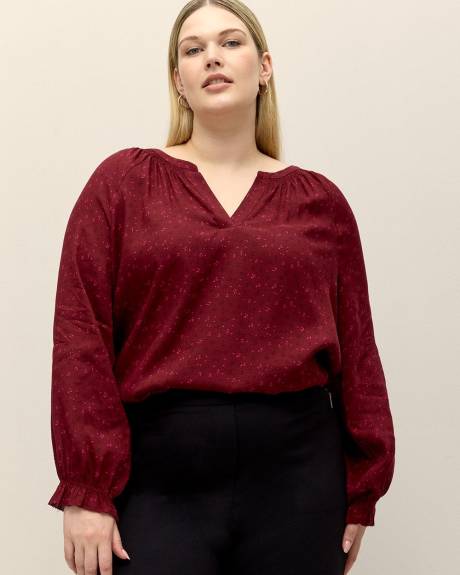 Raglan-Sleeve Swing Blouse