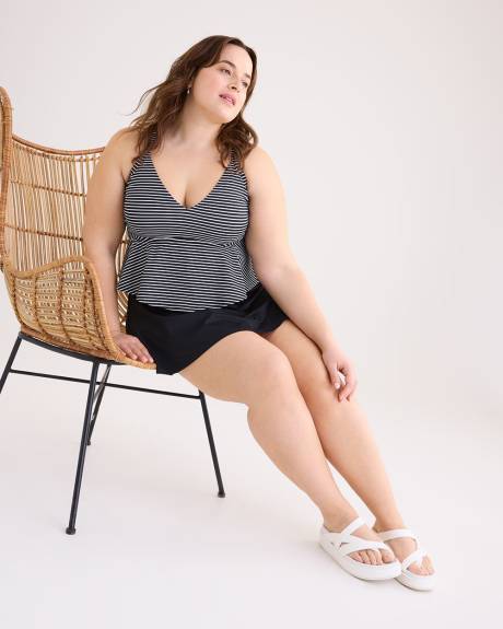 Striped Short Swing Tankini Top