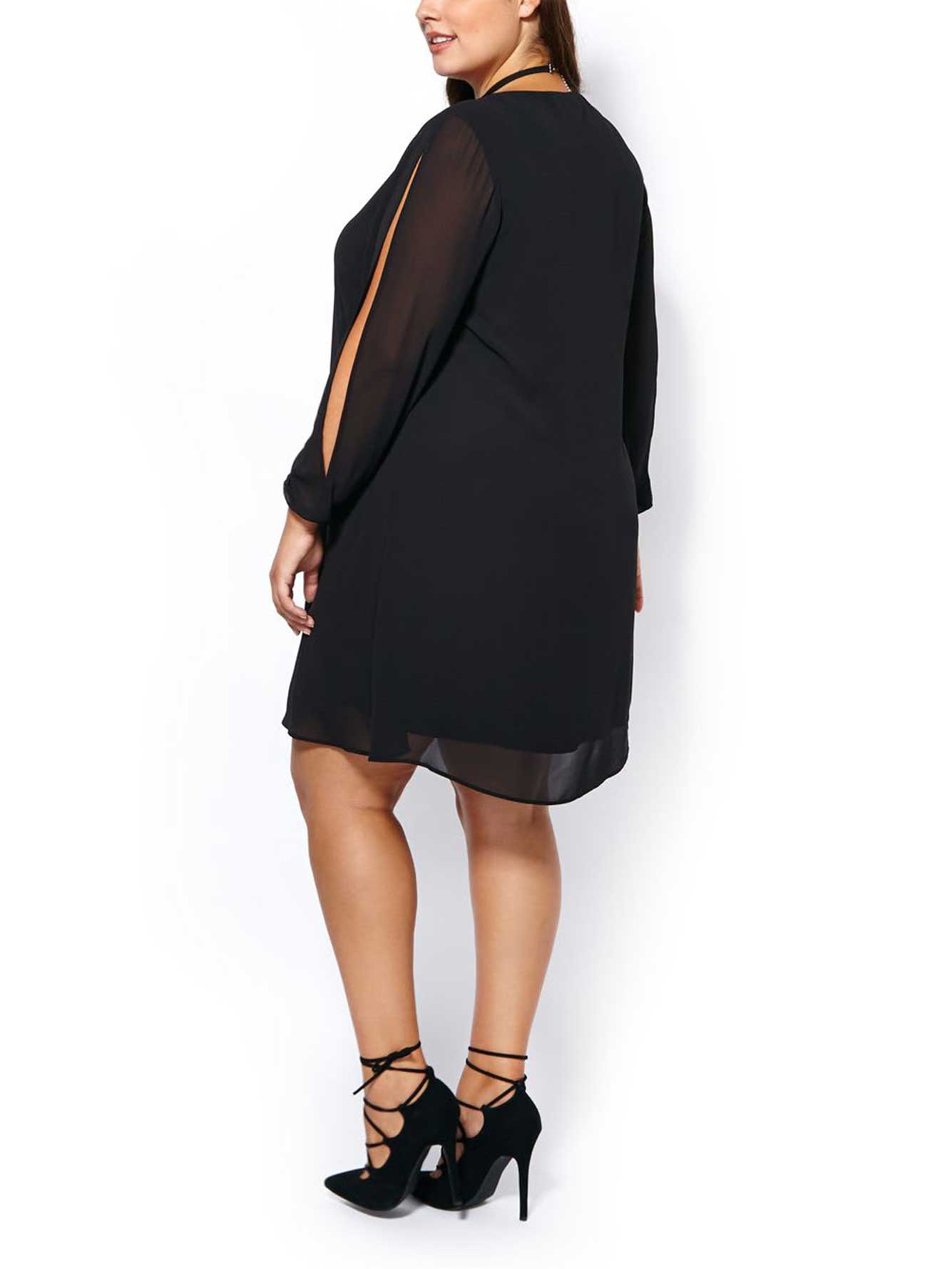 black chiffon sleeves