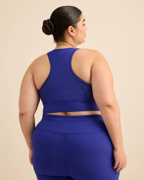 Haut sport c&ocirc;tel&eacute; court &agrave; encolure en V - Active Zone