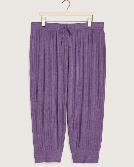 Pantalon pyjama capri côtelé - tiVOGLIO