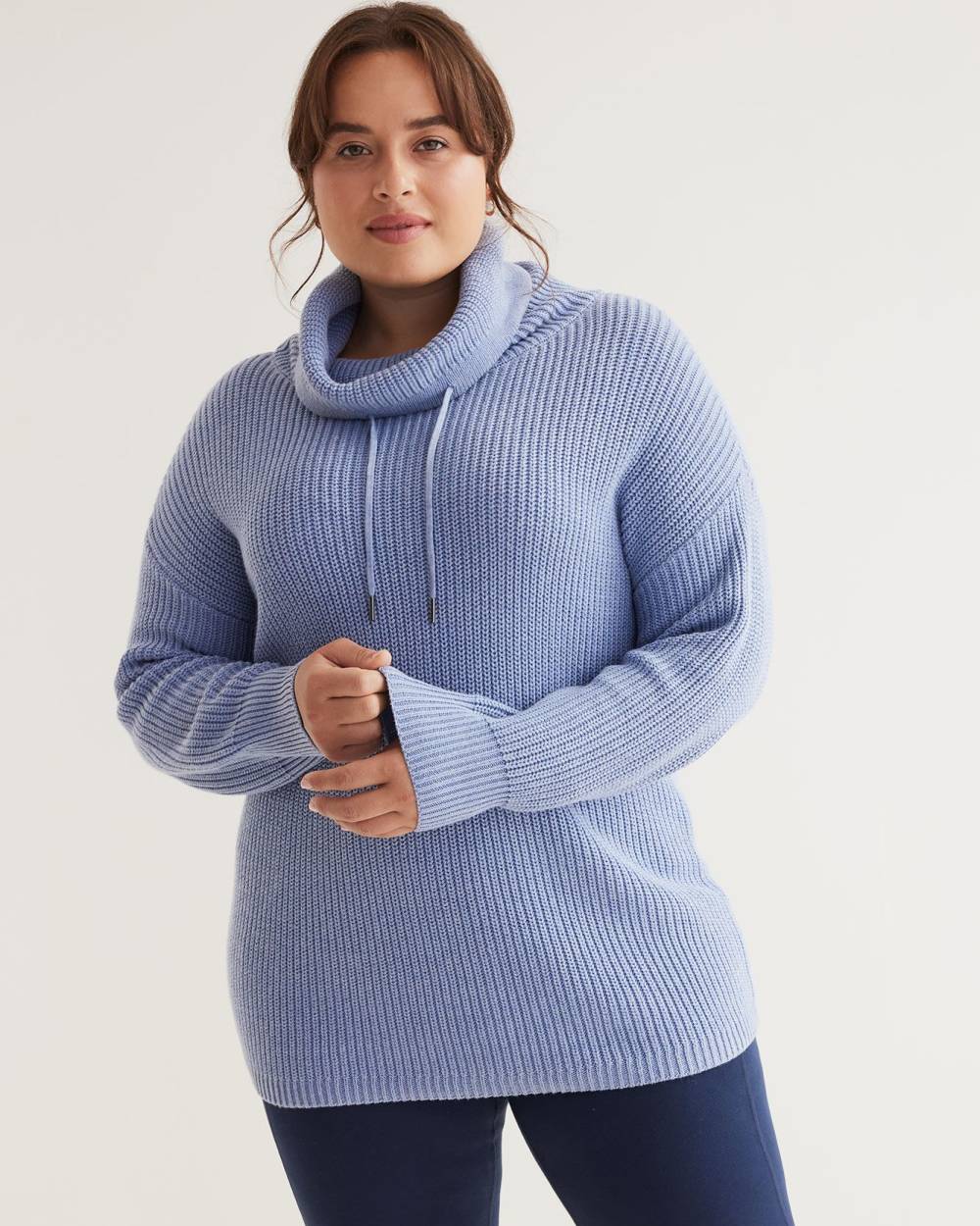 Folded neck sweater shop
