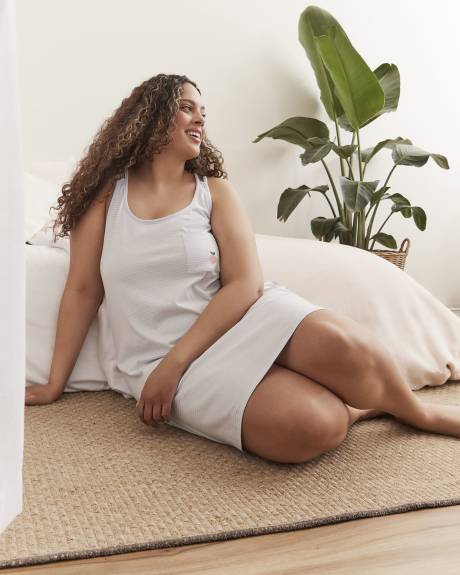 Striped Sleeveless Short Sleepshirt - ti Voglio