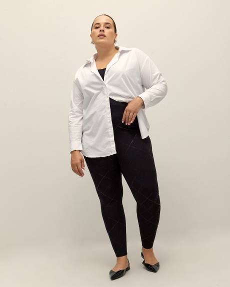 Responsible, Black Legging Plaid Foil Print - PENN. Essentials