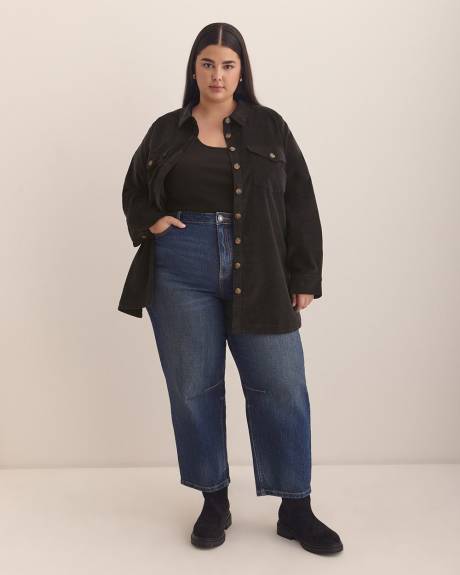 Corduroy Buttoned Down Shirt with Patch Pockets