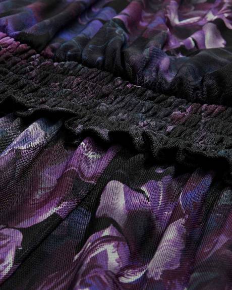 Robe longue cache-coeur en maille avec ourlet asymétrique