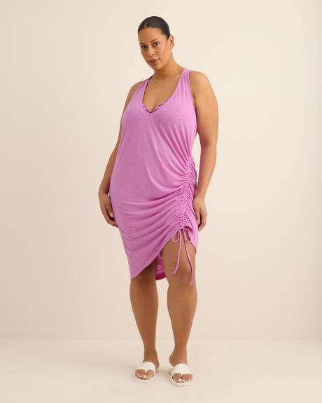 Cover-Up Swim Dress with Side Gathering