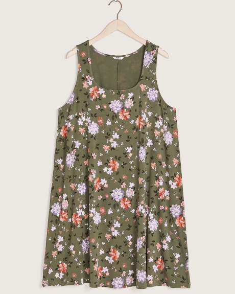 Responsible, Sleeveless Swing Dress with Square Neckline