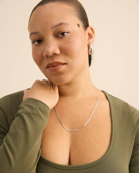 T-shirt encolure carr&eacute;e arrondie - Addition Elle - Essentiels PENN.