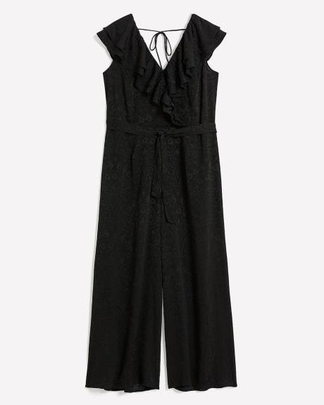 Jumpsuit with Ruffle Neckline - Addition Elle