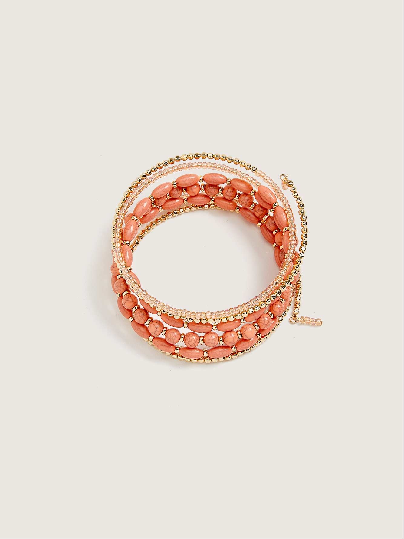 Bead And Stone Coil Bracelet - In Every Story