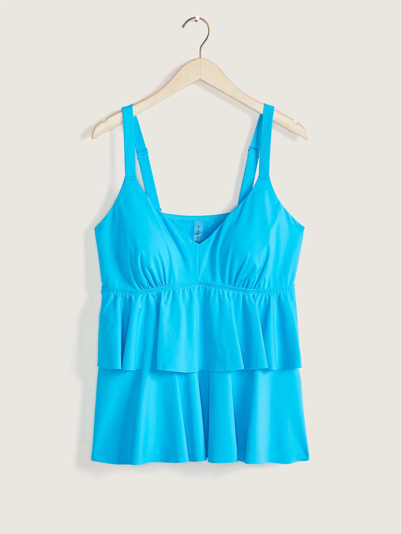 Solid RuffleHem Tankini Top In Every Story Penningtons