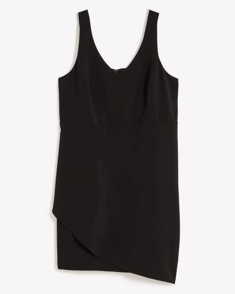 Black Short Asymmetrical Fitted Dress - Addition Elle