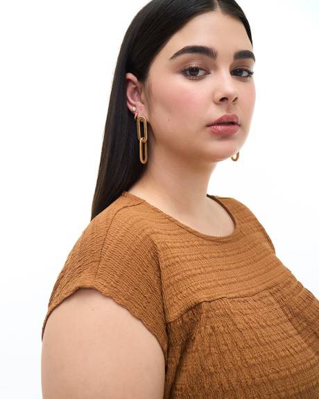 Knit Top with Crew Neck - Addition Elle