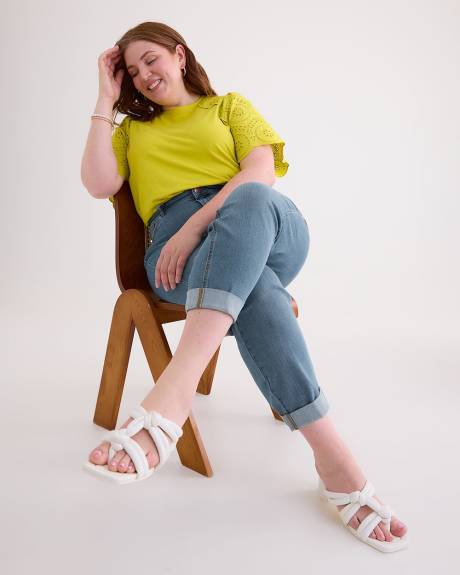 1948-Fit High-Rise Rolled Hem Jeans, Light Wash - d/C JEANS