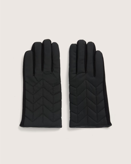 Dressy Touch Screen Quilted Knit Gloves