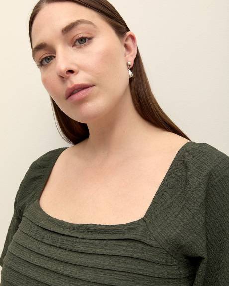 Knit Dress with Front Pleating - Addition Elle