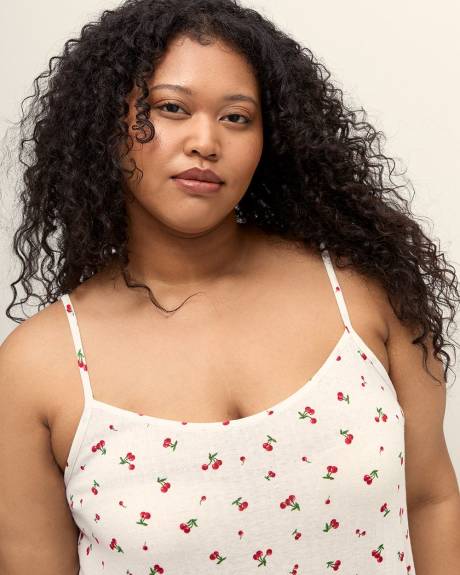 Robe de nuit sans manches en pointelle à motif de cerises - ti Voglio