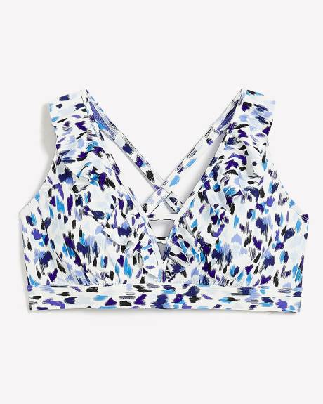 Printed Ruffled Bikini Top
