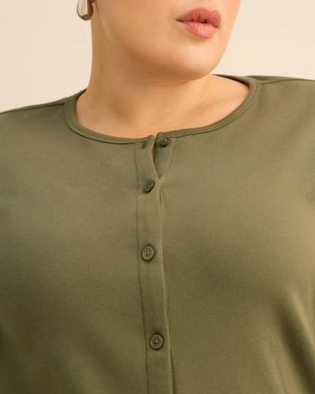 Haut &agrave; manches longues, col rond