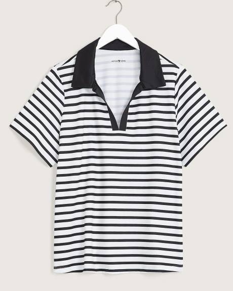 Polo rayé à manches courtes et encolure en V - Active Zone
