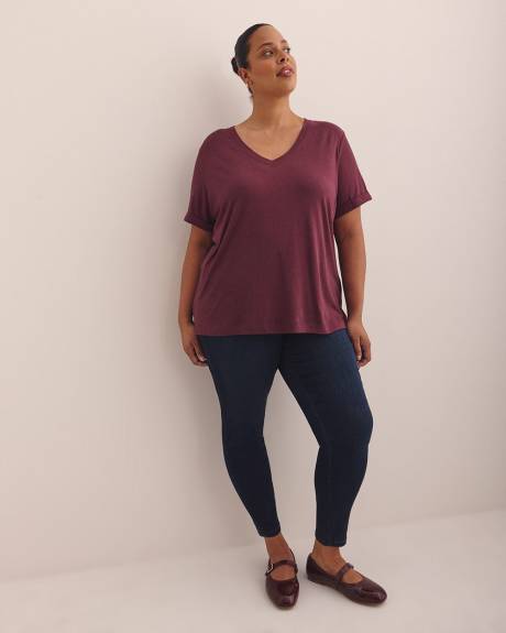 T-shirt col en V, coupe boyfriend - Essentiels PENN.