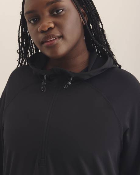 Manteau texturé à capuchon avec demi-fermeture à glissière - Active Zone