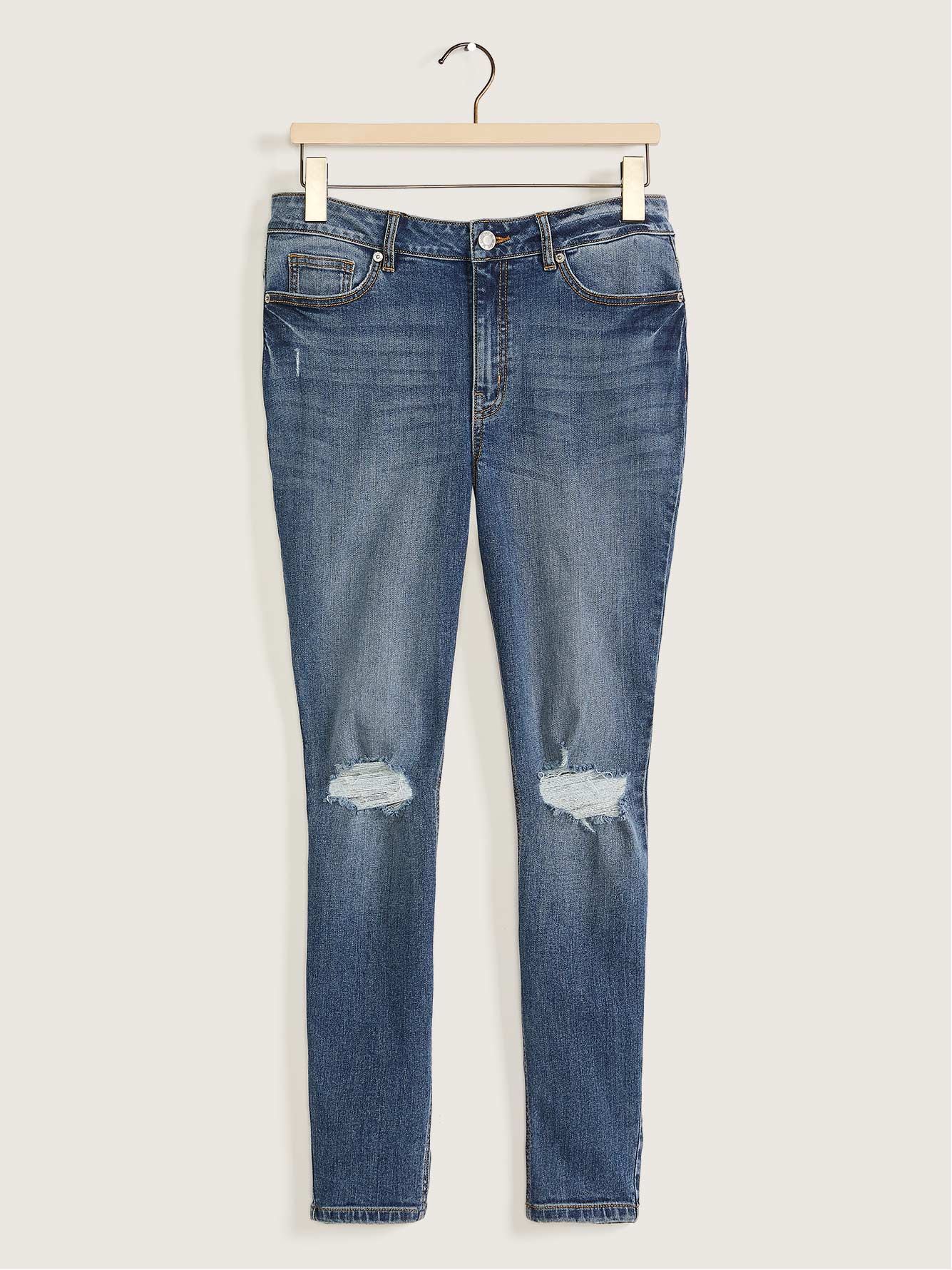 distressed ripped skinny jeans