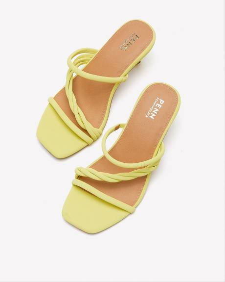 Extra Wide Width, Twist Strap Sandal with Kitten Heel