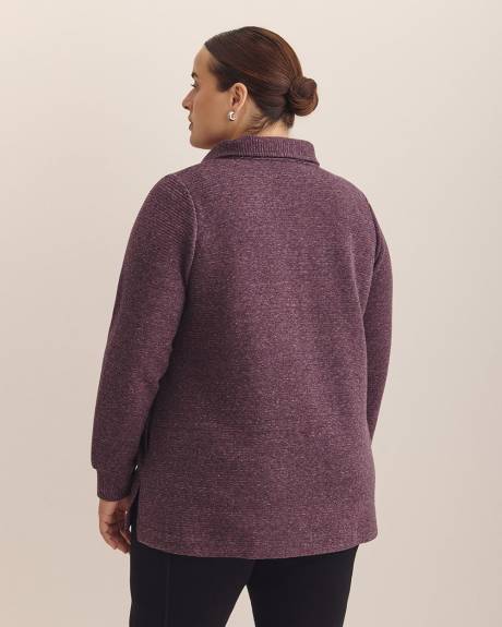 Heather Half-Zip Ottoman Tunic Sweatshirt - Active Zone