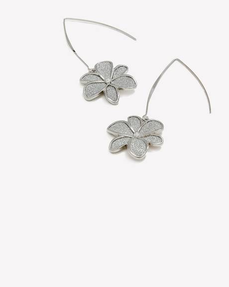 Flower Shape Paper Glitter Pendant Earrings