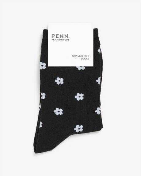 Floral-Print Crew Socks