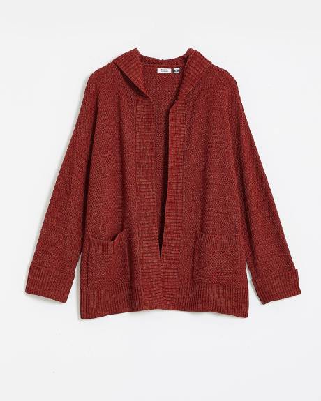 Open Hooded Sweater Cardigan