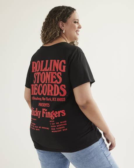 Crewneck Tee with The Rolling Stones Print