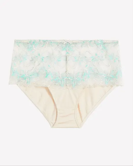 Microfibre Brief with Lace Waist and Bow - Déesse Collection