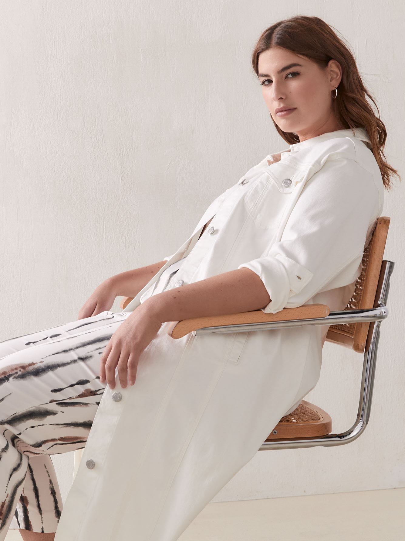 White long denim jacket discount