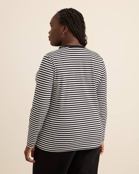 T-shirt côtelé rayé, coupe boyfriend - Essentiels PENN.