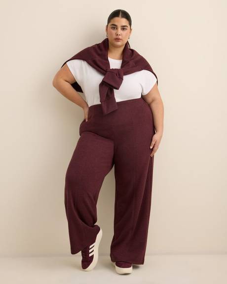 Pull-On Wide-Leg Knit Pant