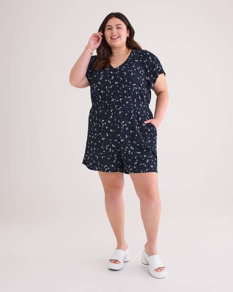 Romper with Short Flutter Sleeves