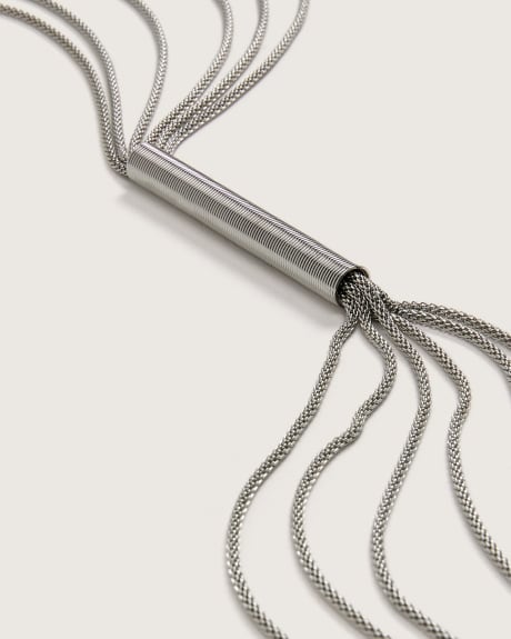 Long Multi-Chain Tassel Necklace
