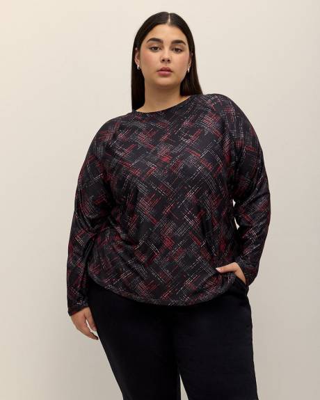 Printed Modern-Fit Long-Sleeve Crewneck T-Shirt - Active Zone