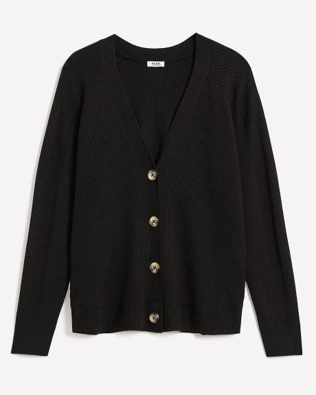 Cardigan boutonné à mailles pointelle