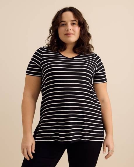 Tunique &agrave; col en V et manches courtes - Essentiels PENN.