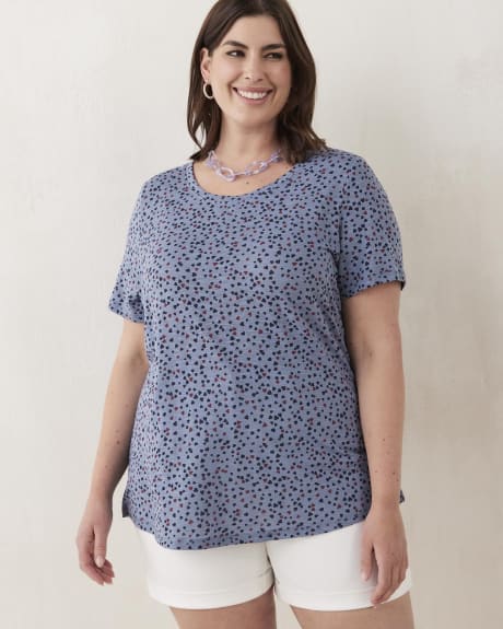 Printed Crew-Neck Curvy Tee - In Every Story