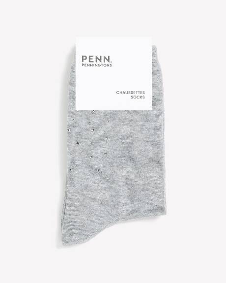 Rhinestone Crew Socks
