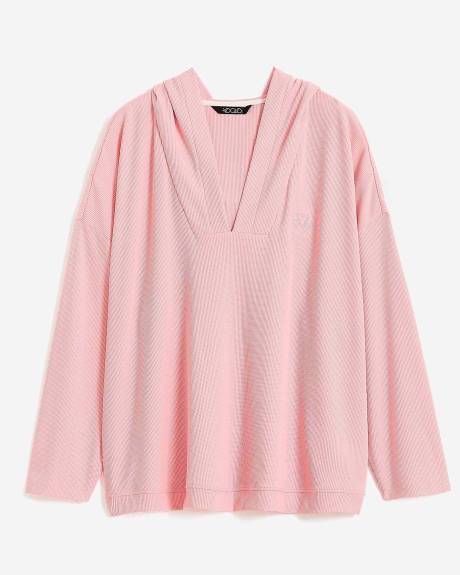 Waffle Knit Pyjama Hoodie with Embroidered Heart - ti Voglio