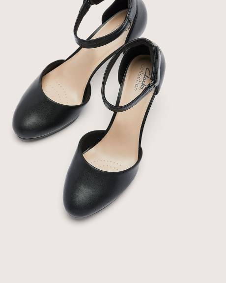 Wide Width, Ambyr Skip High Heel Shoe with Velcro Strap Clarks