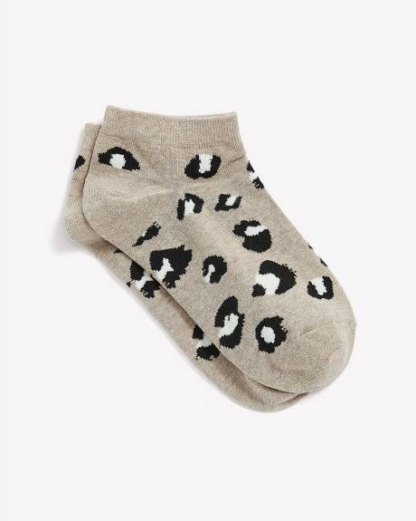 Ankle Socks with Leopard Print